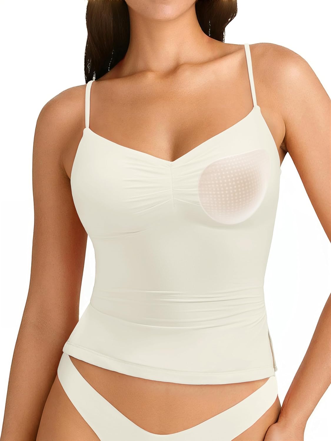 SUUKSESS Women Double Lined Basic Tank Top Summer Padded Going Out Tops Sleeveless Camisole Shirts