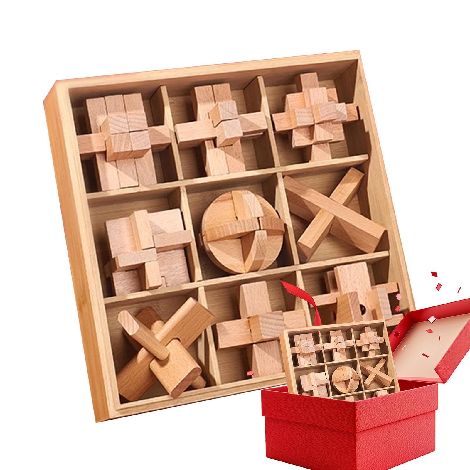 Drewniane Puzzle Blokująca się i Odblokowująca Układanka do Składania | Drewniane Puzzle Dla Dzieci na Prezent do Skarpety Świątecznej Klasa Podróż Szkoła Dziewczynki i Chłopcy Wycieczka Urodziny