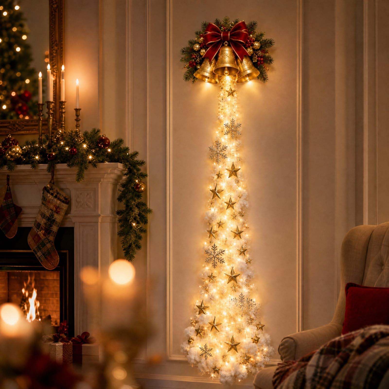 Christmas Magic Trail Wall Light, LED Cascading Holiday Decor (F#)