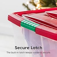 Vista 5 de IRIS USA 94 Qt. Stackable Plastic Storage Bins with Lids, 2 Pack - BPA-Free, See-Through Organizing Solution, Latches, Durable Nestable Containers