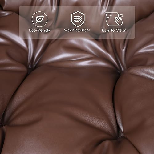 Miniatura 7 de MEETWARM Silla perezosa moderna de piel sintética, silla de descanso contemporánea, tapizada individual con bolsillo lateral, reposabrazos y