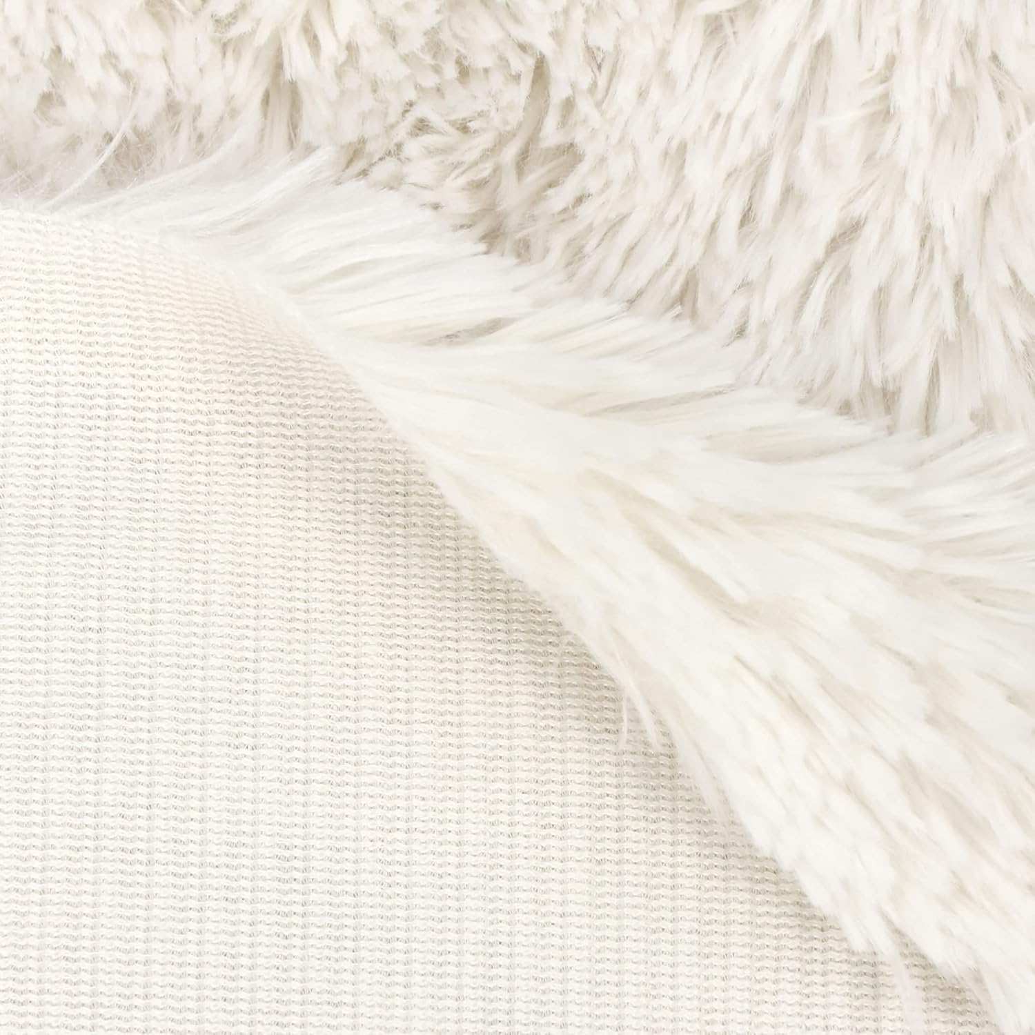 kullaloo Wool White Faux Fur Fabric [3/4 inch Pile, 20 mm] | Shaggy Plush Minky Fabric for Sewing | 39.5x29.5 Each | Ideal for Plushies, Crafts, Costumes, Upholstery, Apparel, Home Decor (Pack of 2)