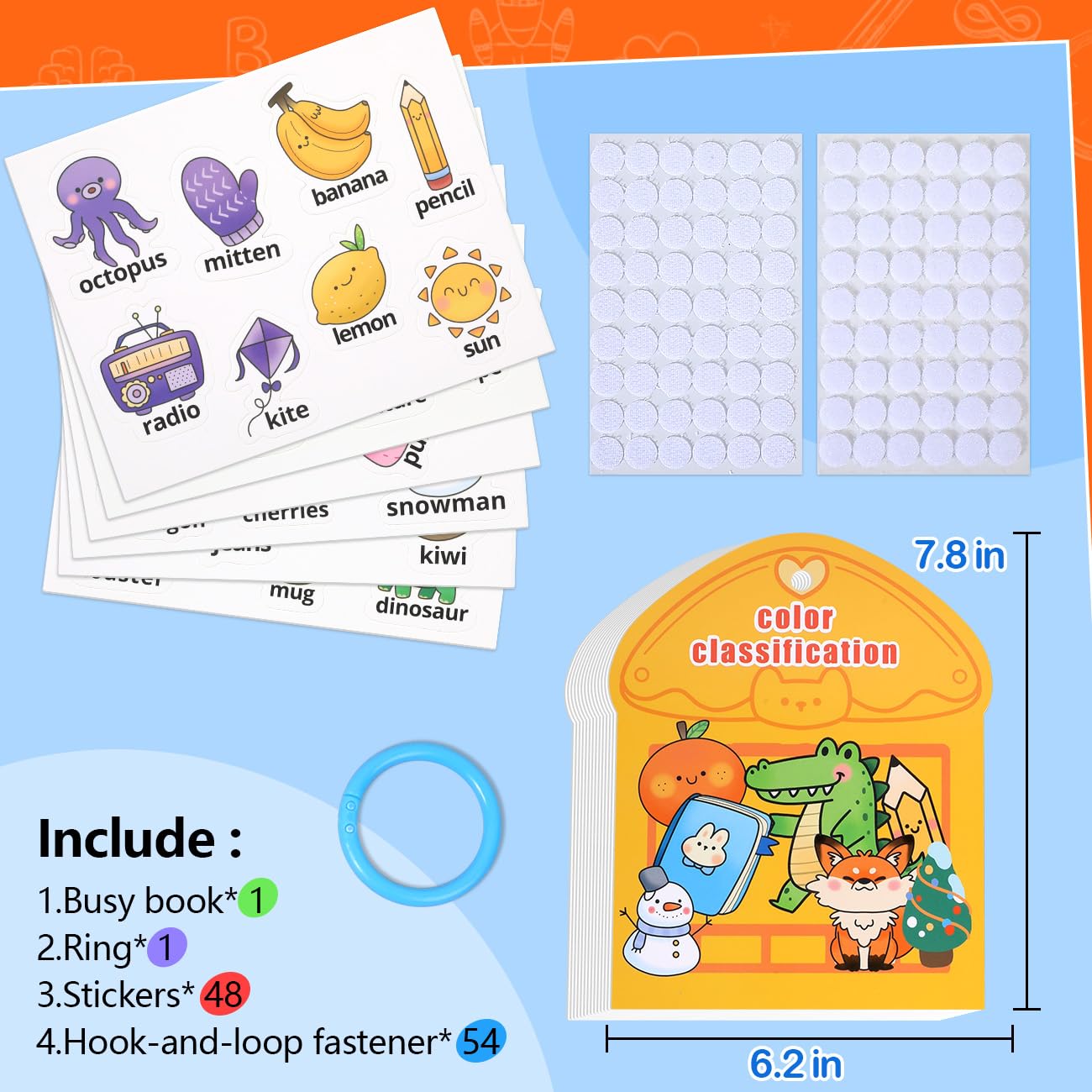 MUONE Montessori Busy Book Color Sorting Toys for Toddlers 2-4 Years image 7