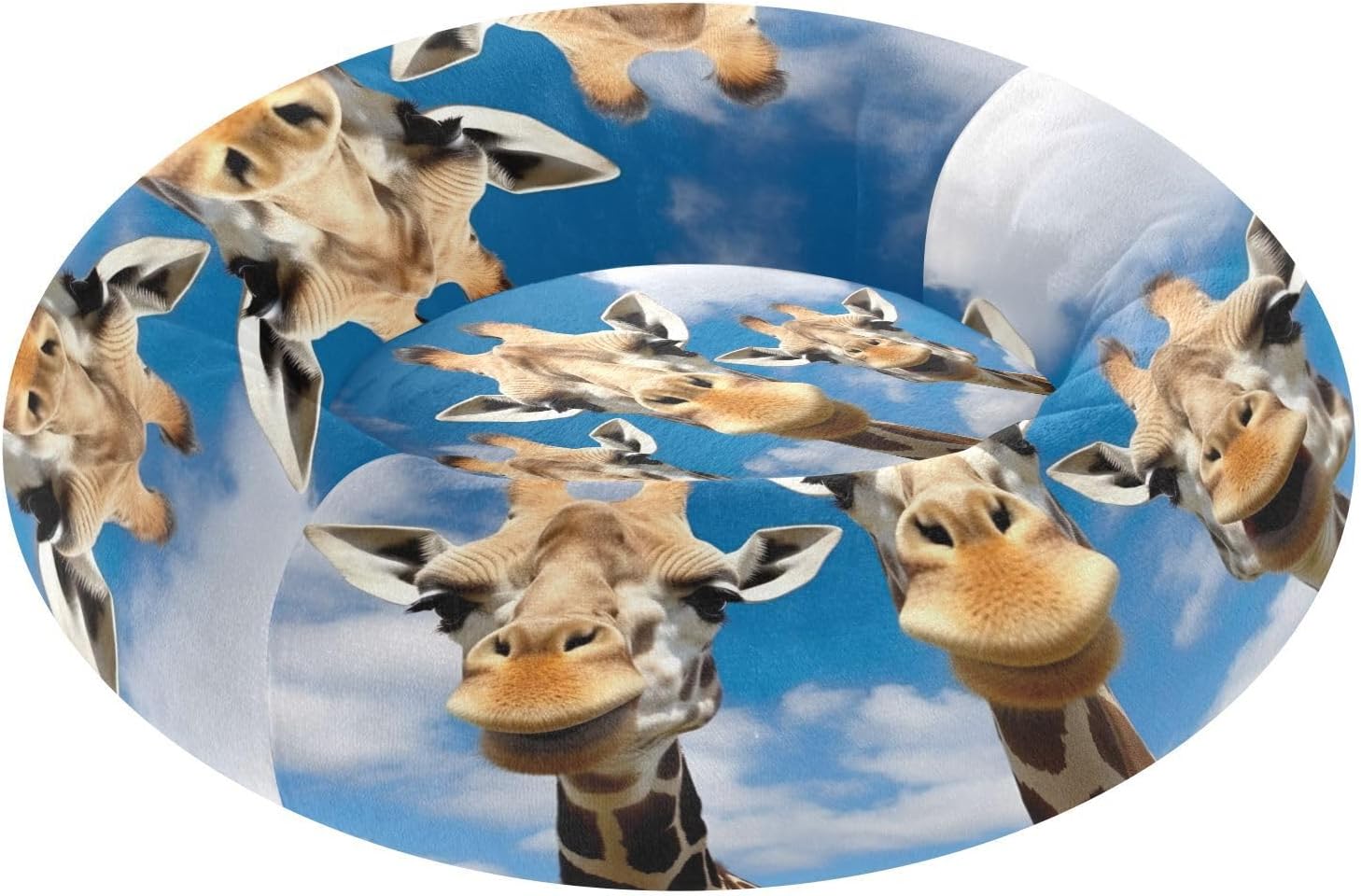 Dog Bed Ultra Soft Fluffy Comfortable Cat Bed, Three Giraffes Washable Dog Beds Anti-Slip Round Pet Beds for Medium Dogs