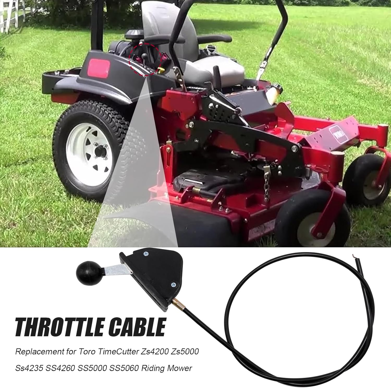 112-9752 Throttle Cable, Replacement for Toro TimeCutter Zs4200 Zs5000 Ss4235 SS4260 SS5000 SS5060 Riding Mower 38inch
