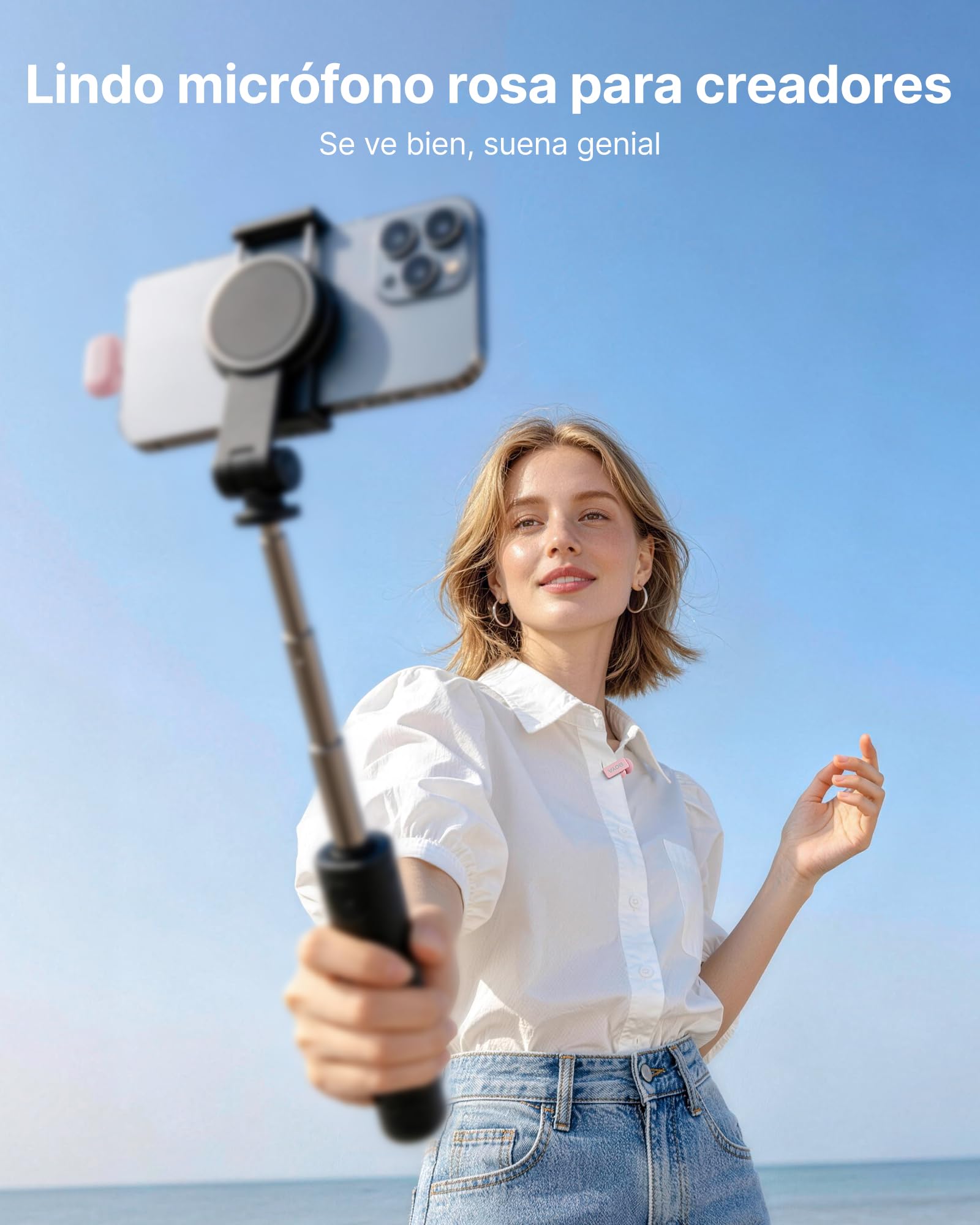 BOYA Mini 2 Micro Cravate sans Fil pour iPhone & Android, USB-C, Rose