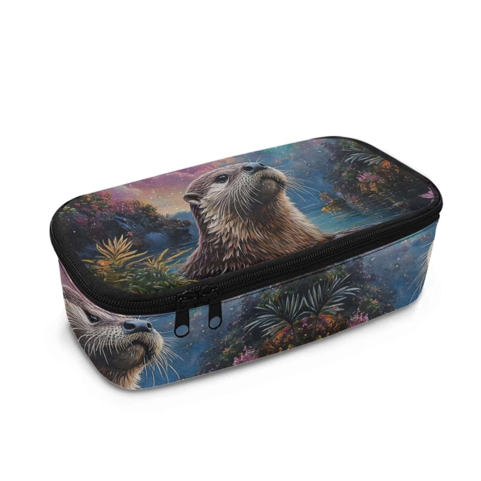 COEQINE Kawaii Pencil Case for Kids Boys Girls 8-10 Age Large Capacity Pencil Pen Case Lightweight Roomy Pencil Bag Pouch Box Organizer Cute Otter Animal Pattern — image 1