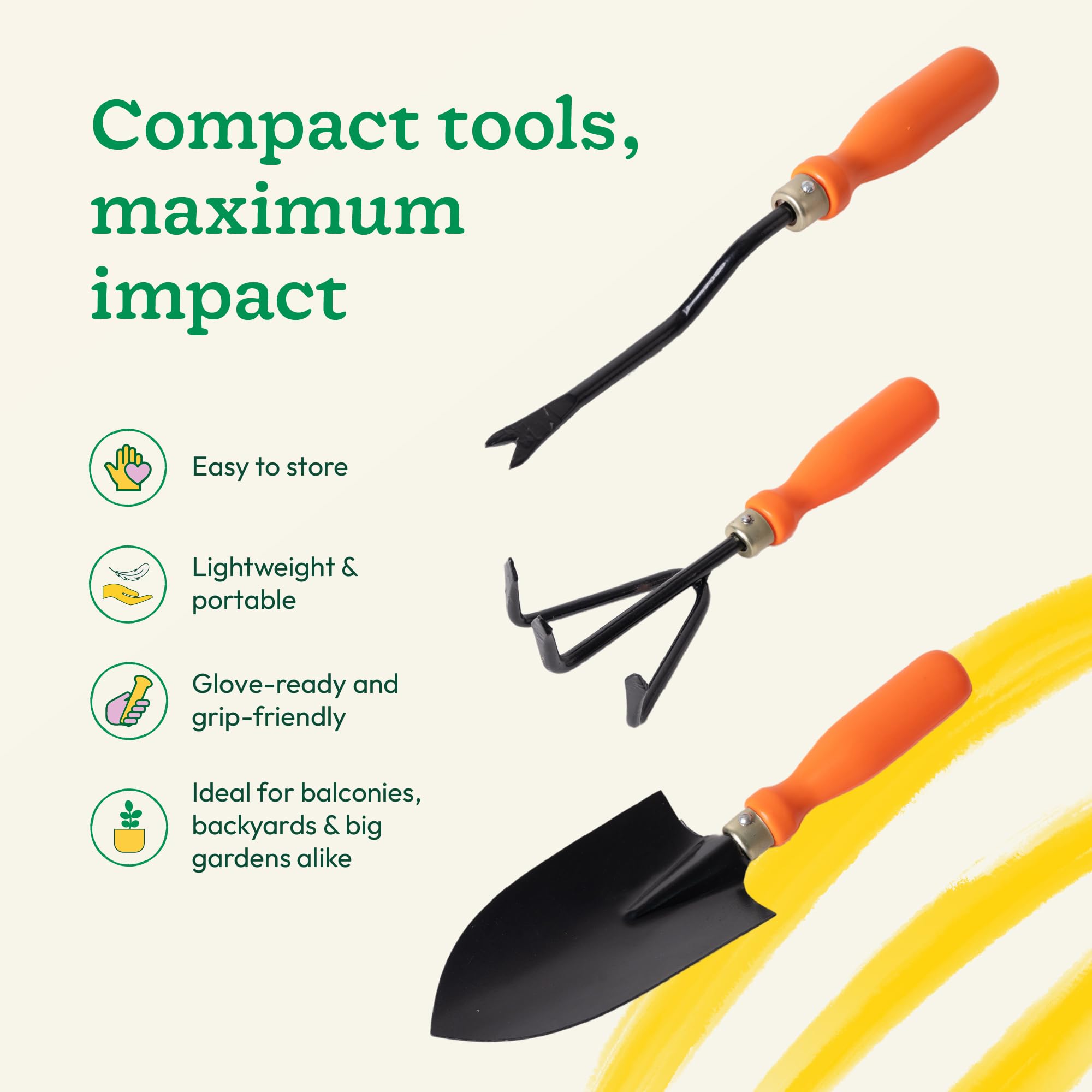UGAOO Gardening Tools Kit – 3 Pcs for Home Garden -3 UGAOO Gardening Tools Kit – 3 Pcs for Home Garden -3