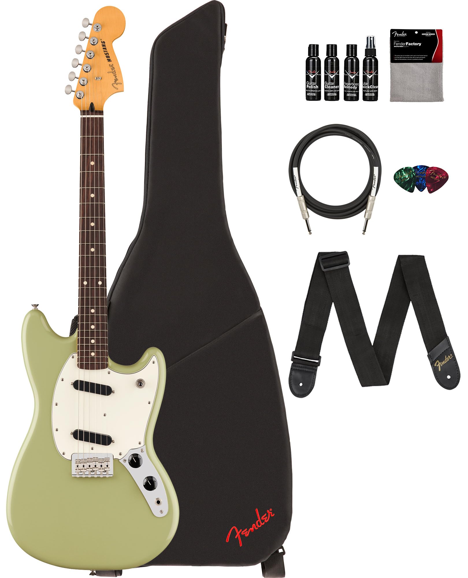 Amazon.com: Fender Player II Mustang - Birch Green Bundle with Gig