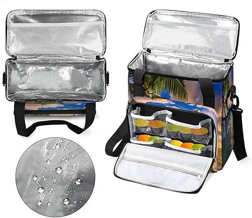 Miniatura 3 de Beach Sunset Coffee Maker Carring Bag Palm Tree Travel Storage Tote Bag Compatible with Keurig K-Mini or K-Mini Plus Portable Single Serve Coffee