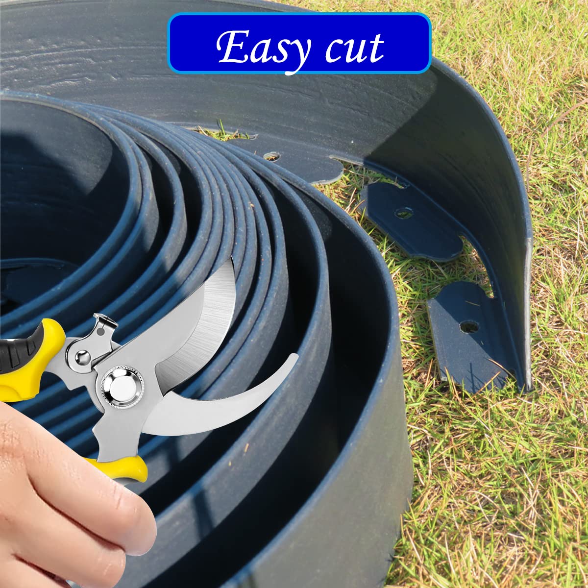 Landscape Edging Tall Wall,Garden Edging Border,Lawn Edging and Landscape Border No Dig Flower Bed Border Plastic Garden Edging Border Rubber Landscape Edging,Yard Border Edging-33feet-Black