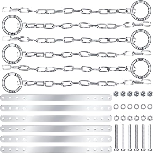 Hotop Juego de 6 juegos de anclaje de tierra, juego de columpios de recreación, anclajes de trampolín, accesorios de amarre para suministros al aire