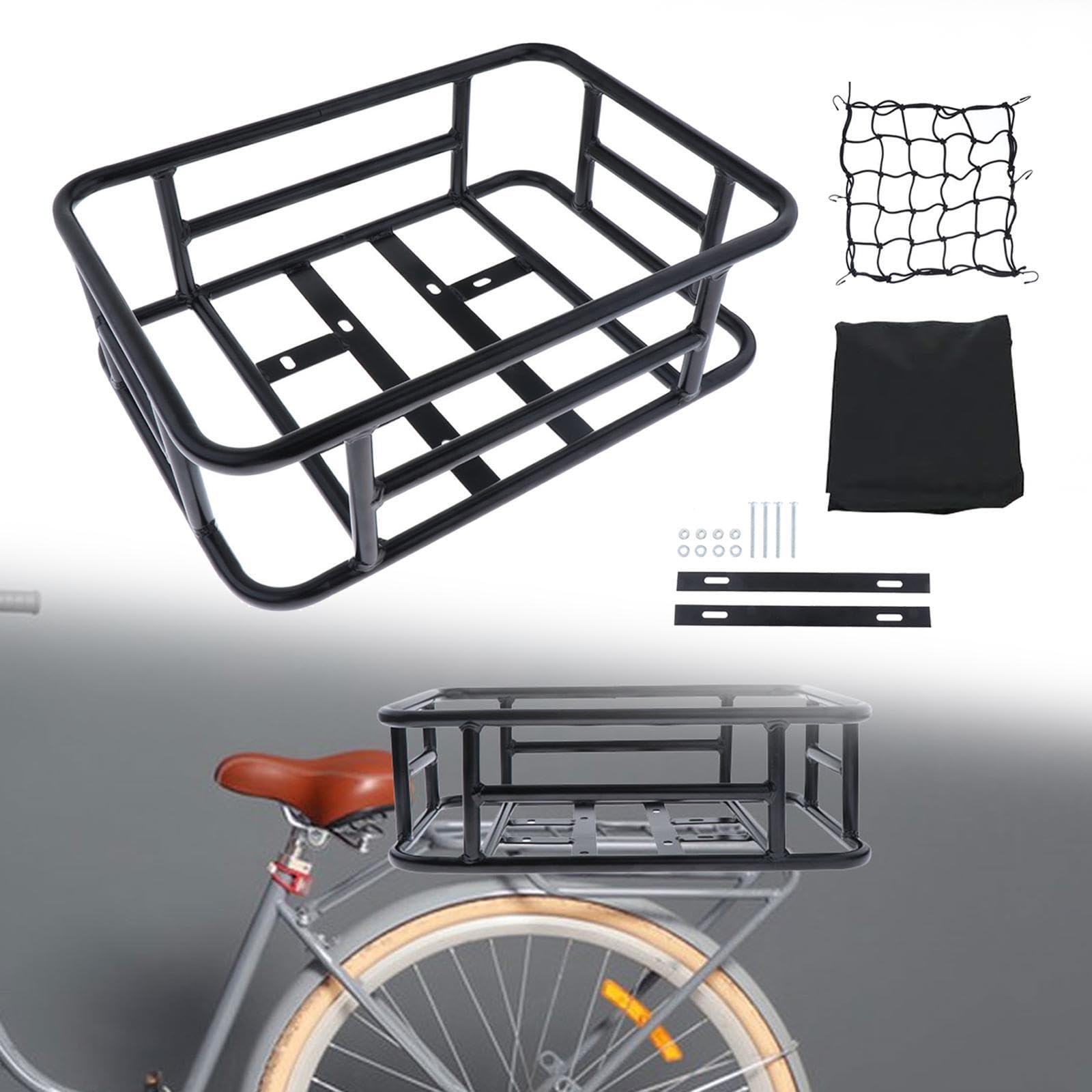 Tylny kosz na rower elektryczny dla dorosłych, metalowy organizer na rower, duża pojemność, uchwyt zakupy, transporter dla psa, sakwy,