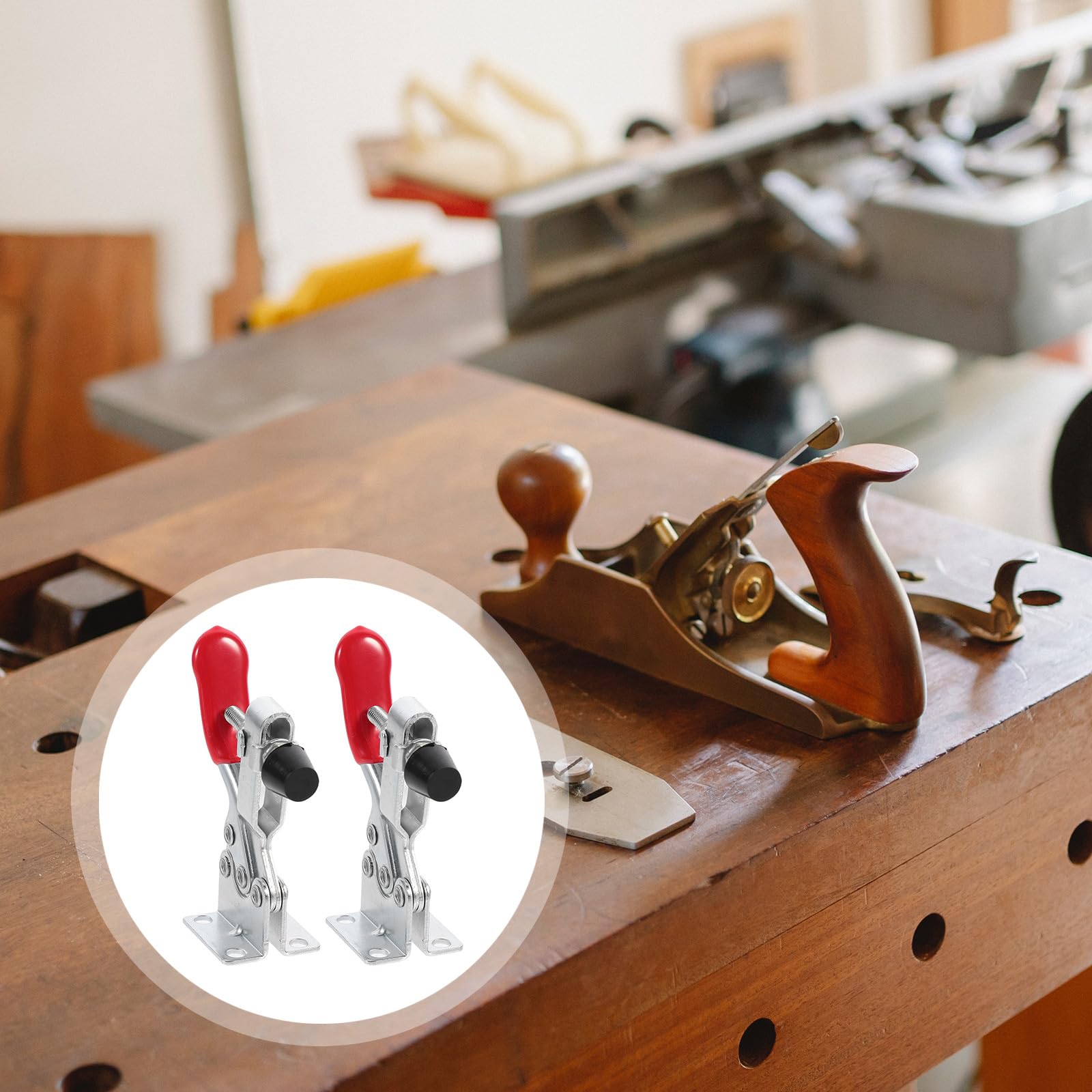 Lurrose 10 Abrazaderas de Palanca de Presión Descendente para Madera y Metal, Material Zincado, Fácil Agarre y Gran Potencia, Juego de 10 Piezas para Sujeción Rápida