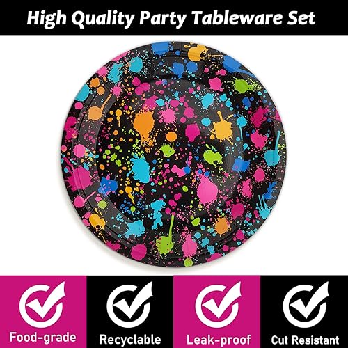 Vista 27 de gisgfim 24 platos de papel desechables para motocross de 7 pulgadas, suministros para fiestas de cumpleaños, platos de postre, decoraciones