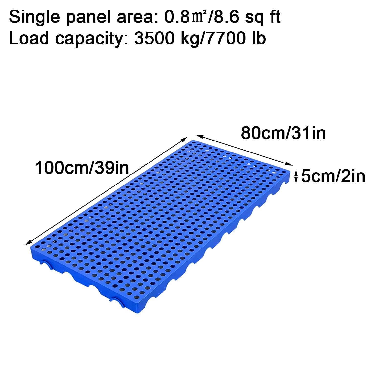 Pallet per conservazione frigorifera, design ad incastro resistente, elevata capacità di carico, antiscivolo e facile da pulire, ideale per magazzini e logistiche