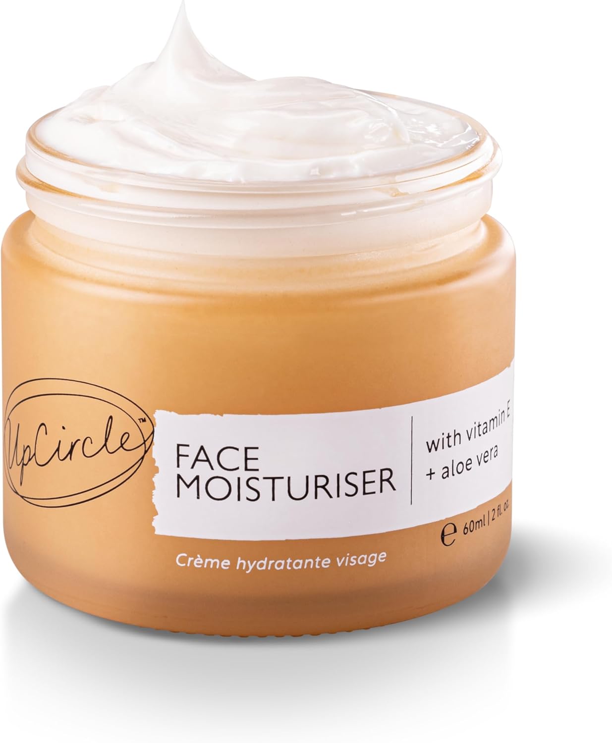 UpCircle Face Moisturiser met Argan Poeder 60ml – Voedende Dagcrème – Vitamine E, Aloë Vera, Glycerine, Shea + Kokosboter – Natuurlijk, Veganistisch + Cruelty-Free
