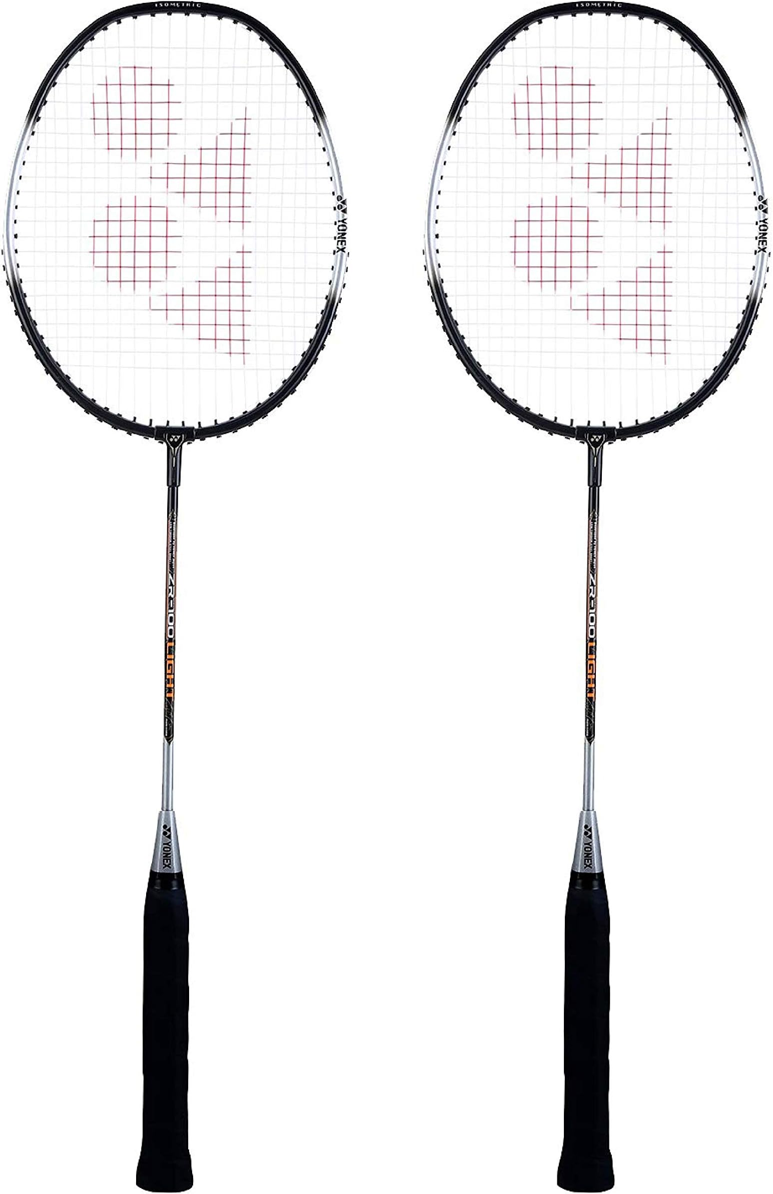 ZR 100 Light Aluminum Blend Badminton Racquet with Full Cover, Set of 2