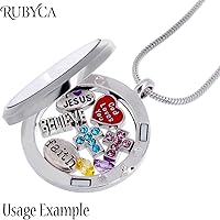 Vista 6 de RUBYCA Floating Charms Lot for DIY Glass Living Memory Locket Mix Silver Gold Color (100pcs)