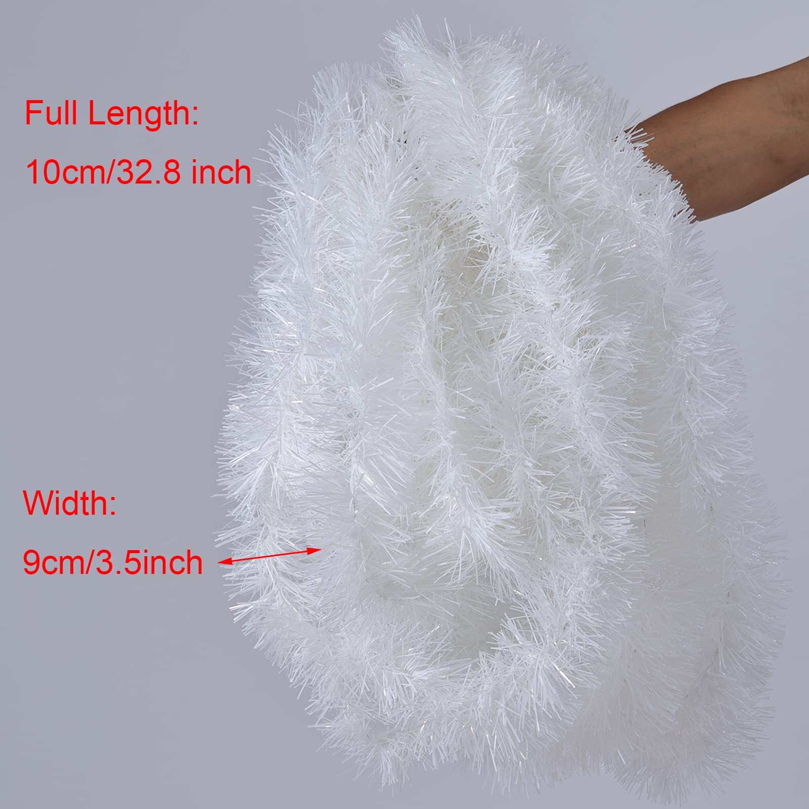 32.8 Feet White Tinsel Christmas Garland - Image 3