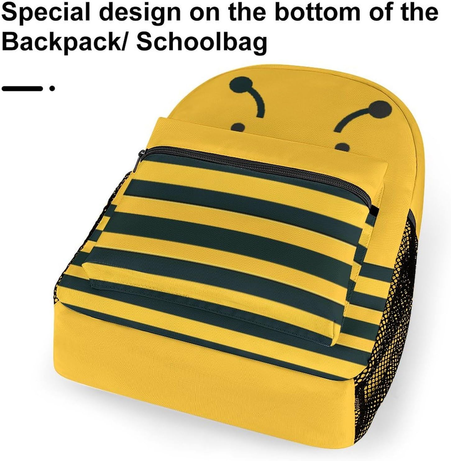 Bee Backpack for Girls Boys, Cute Bookbag with Large Capacity, Lightweight Travel Laptop School Bags
