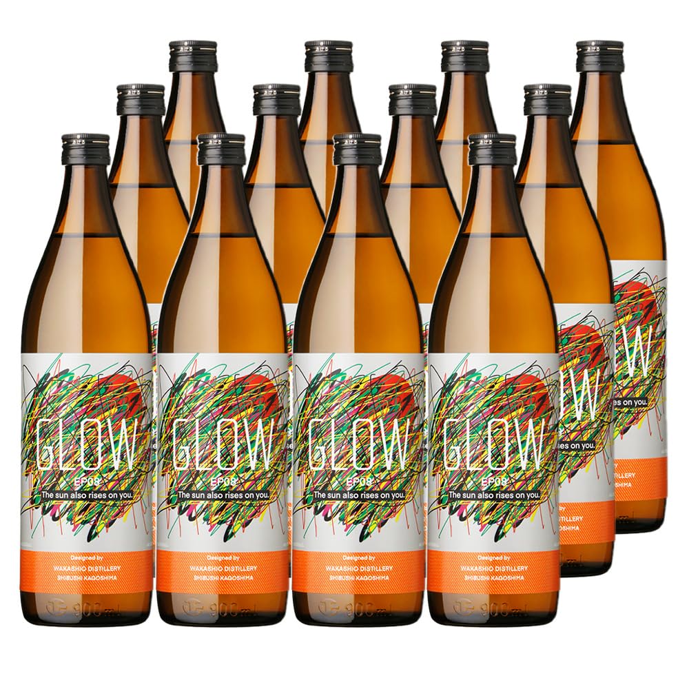 Amazon.co.jp: 若潮酒造 GLOW EP-08 900ml 25度 12本セット The sun