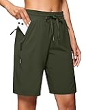 Women's 7''/ 9'' Hiking Shorts with 3 Zipper Pockets Lightweight Quick Dry Long Athletic Golf Shorts for Women Casual