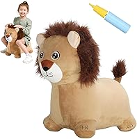 Vista 22 de INPANY Tolva de caballo de oruga hinchable para niños pequeños – Tolva inflable para niños, juguetes de animales, regalo de cumpleaños para niños