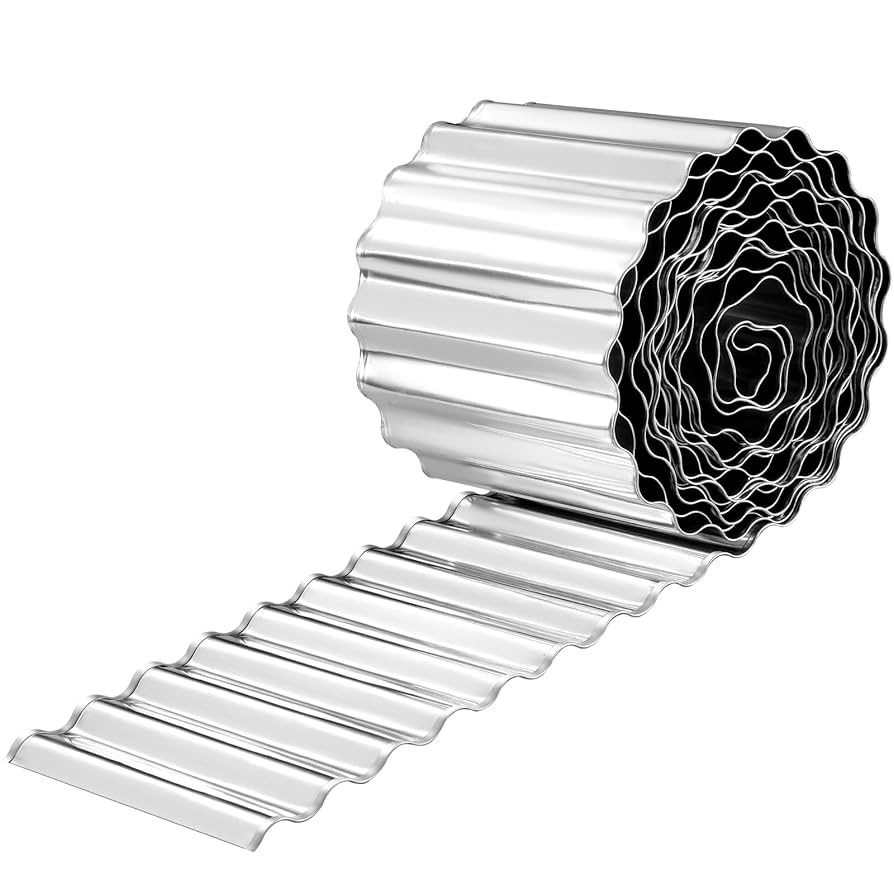 MESTYL 185" Metal Landscape Edging Kit (5PC 39" X 7"), No-Dig Rust-Resistant Galvanized Steel Garden Edging Border,Easy Install Lawn Edging For Flower Beds, Yard, Brown Outdoor Edging