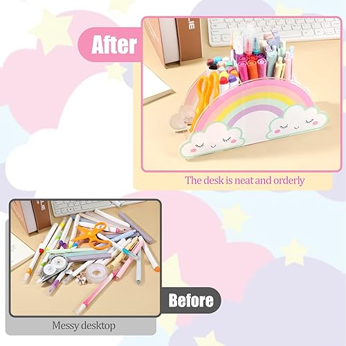 Miniatura 5 de Soporte para lápices para escritorio, soporte acrílico para lápices, arco iris, mesa de escritorio, organizador de escritorio, caja de