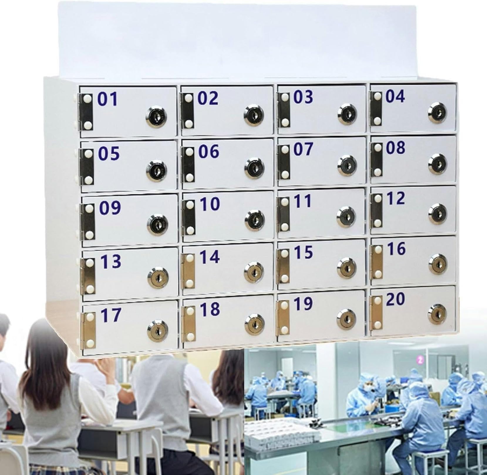 Armadietto da parete in acrilico per telefono cellulare con 25 slot Secure le Phone Lock Box per scuole e uffici aula per dispositivi studenti
