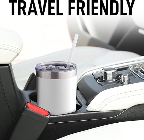 Miniatura 37 de Zulay - Taza de café aislada de 12 onzas con tapa, taza de campamento de acero inoxidable con asa, taza aislada al vacío de doble pared Duracoated