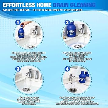 Pipe Bobo Drain Cleaner, Drain Clog Remover, Sink and D-rain Cleaner, Professional Strength Pipe Dredging Formula for Kitchen Sinks, Shower Drains, Tubs, Dissolves Blockages (2Pcs)