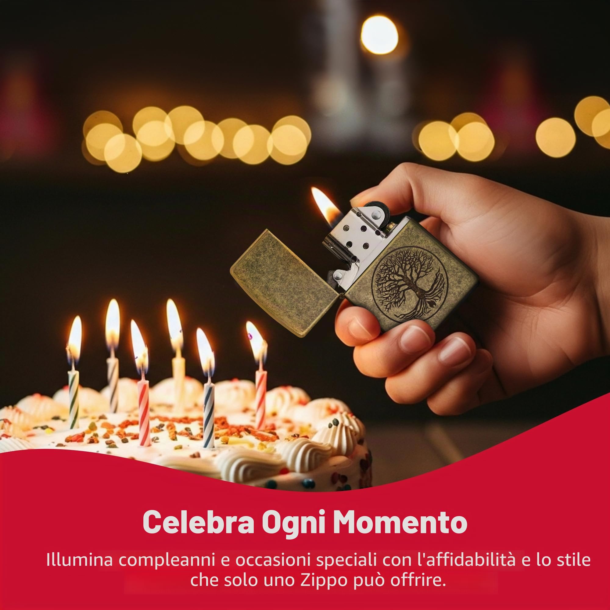 Zippo Albero della Vita Regular Lighter – Ottone Anticato