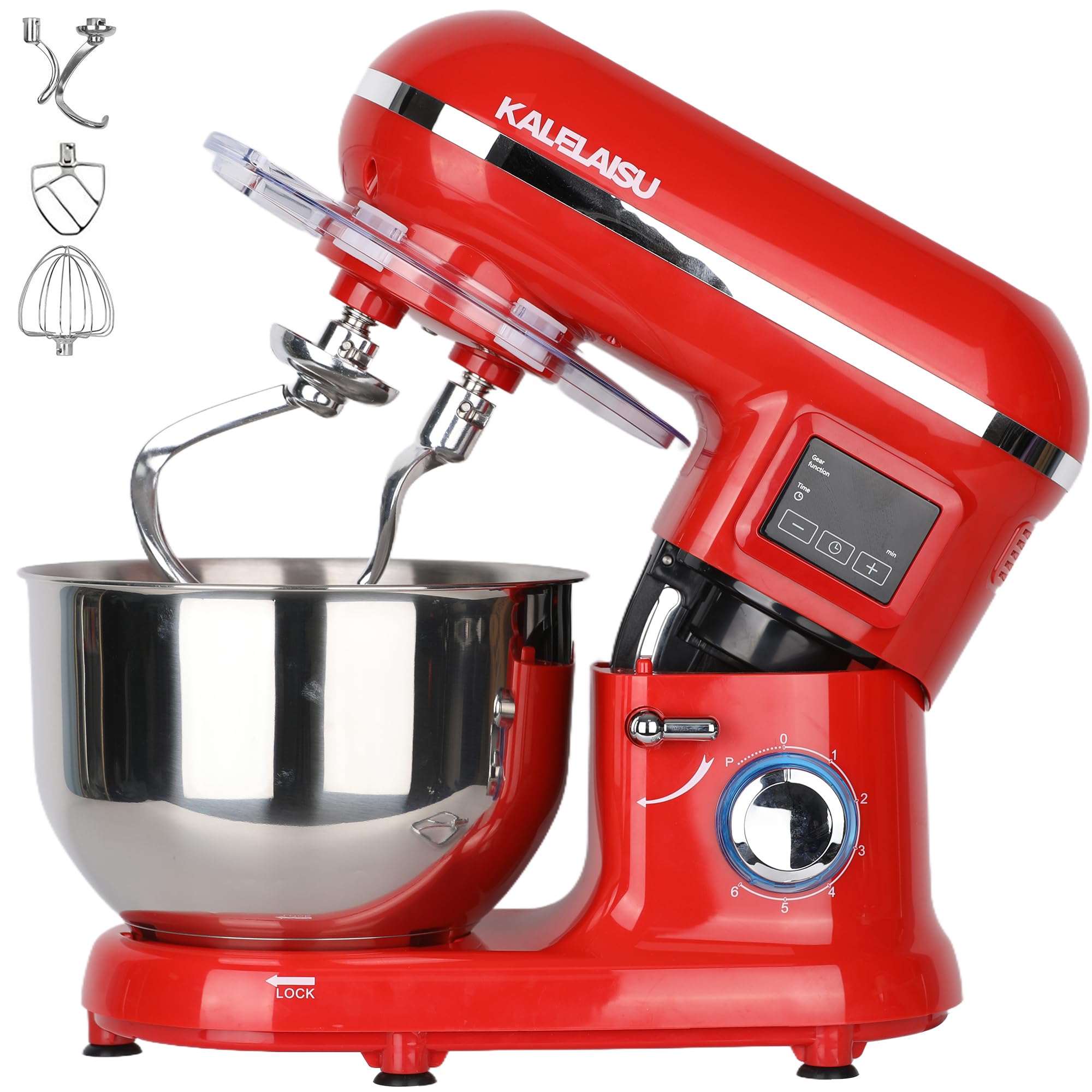 Amazon | スタンドミキサー 5.5L大容量ボウル ダブル攪拌フック同時