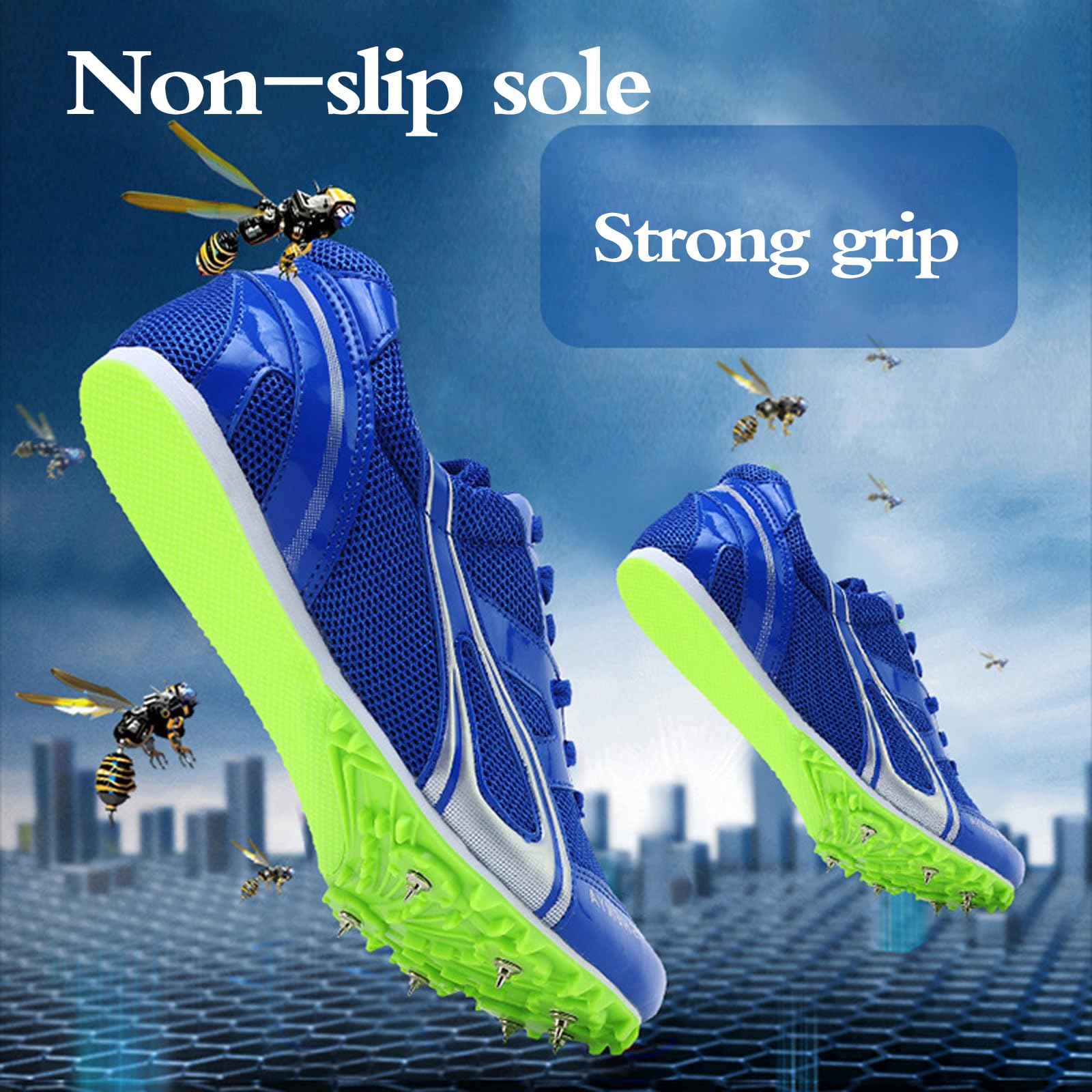 Zapatillas De Atletismo Clavos,Zapatillas De Clavos Deportivas,Zapatos con Clavos para Atletismo,Respirable,Desgaste,Soporte Estable,para Pista Y Campo Deportivas