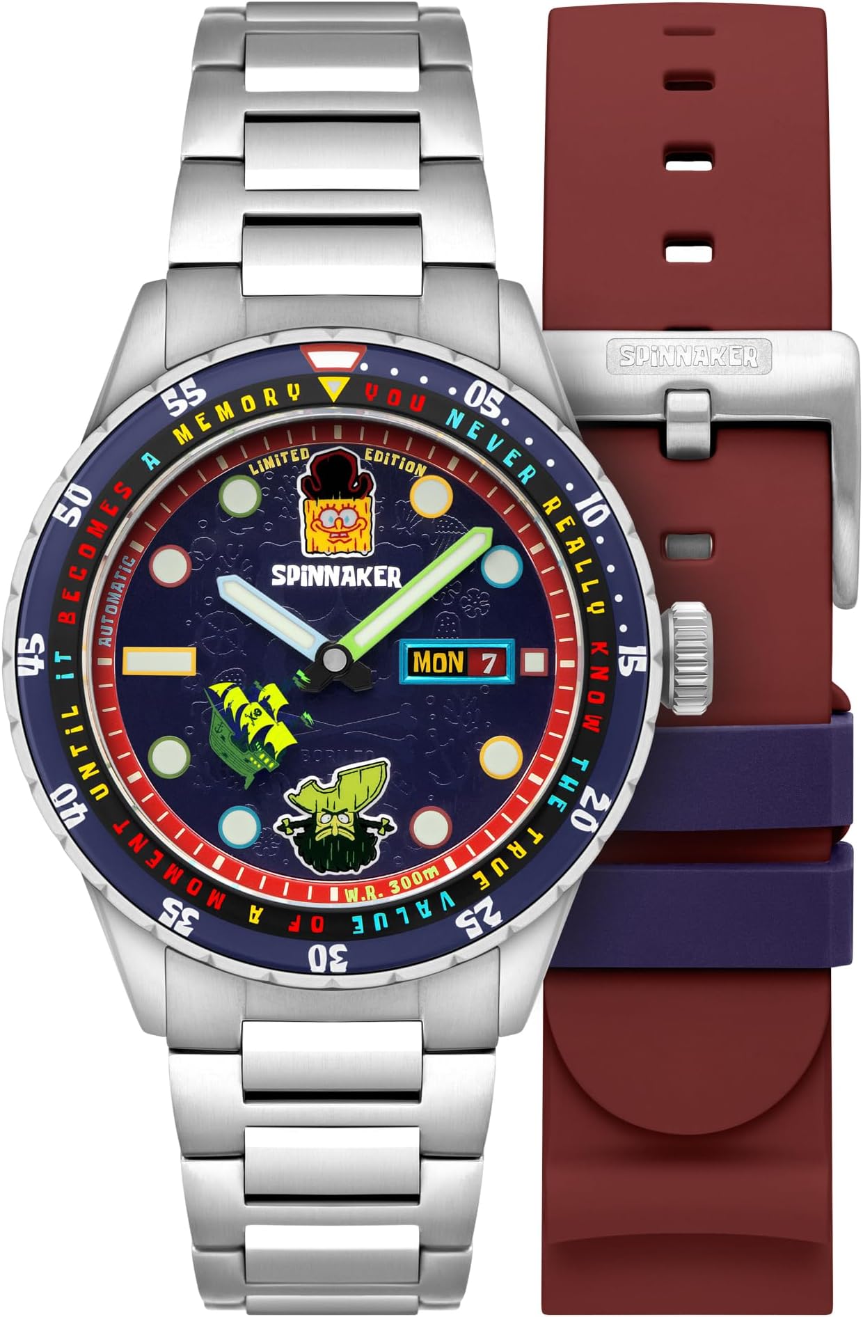 SP-5171-22 Lotus Automatic Spongebob Collaboration Watch Automatic 30 ATM Waterproof Sapphire Crystal Navy Dial Men's Genuine Product
