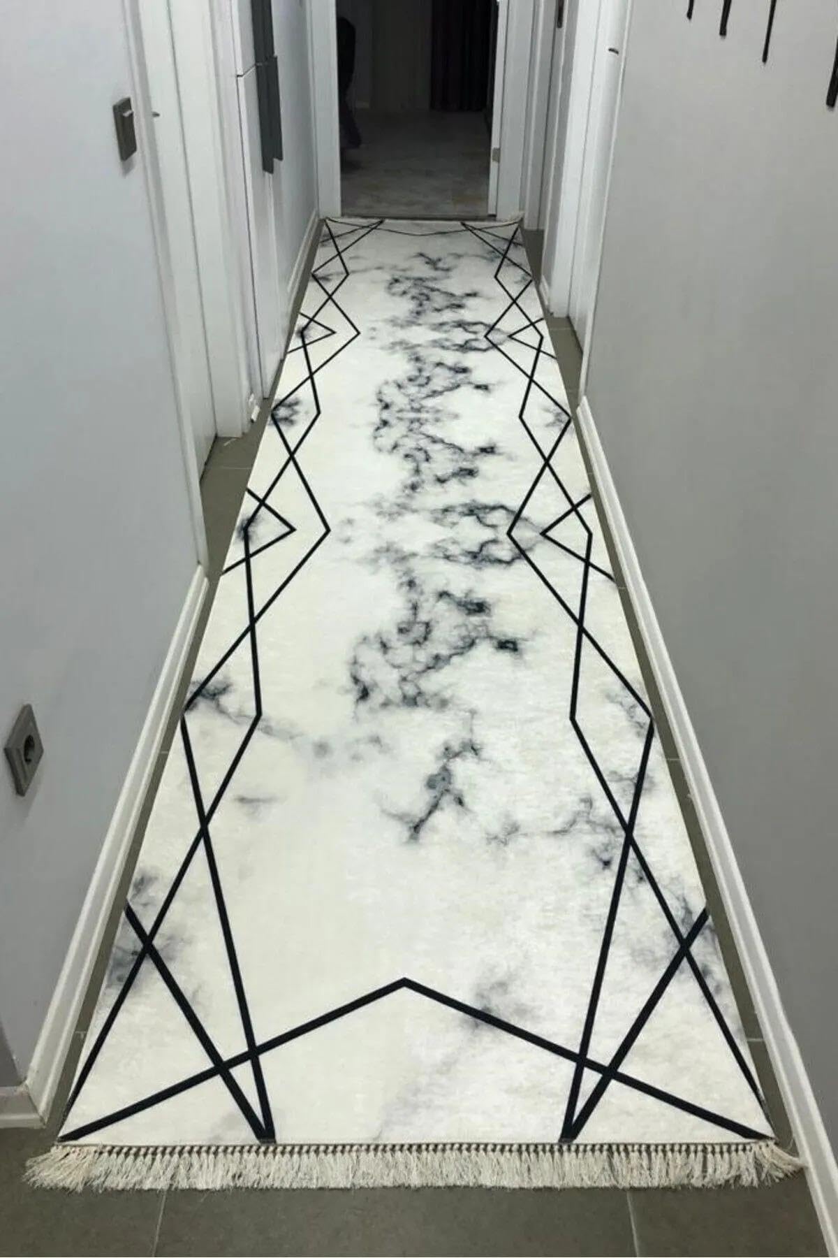 Monnhein Çok Renkli Yolluk Platin-5 - Yıkanabilir, Kaymaz Taban, Dijital Baskılı, Leke Tutmaz, İnce Hav, Modern Koridor, Mutfak, Antre ve Salon için Dekoratif Yolluk