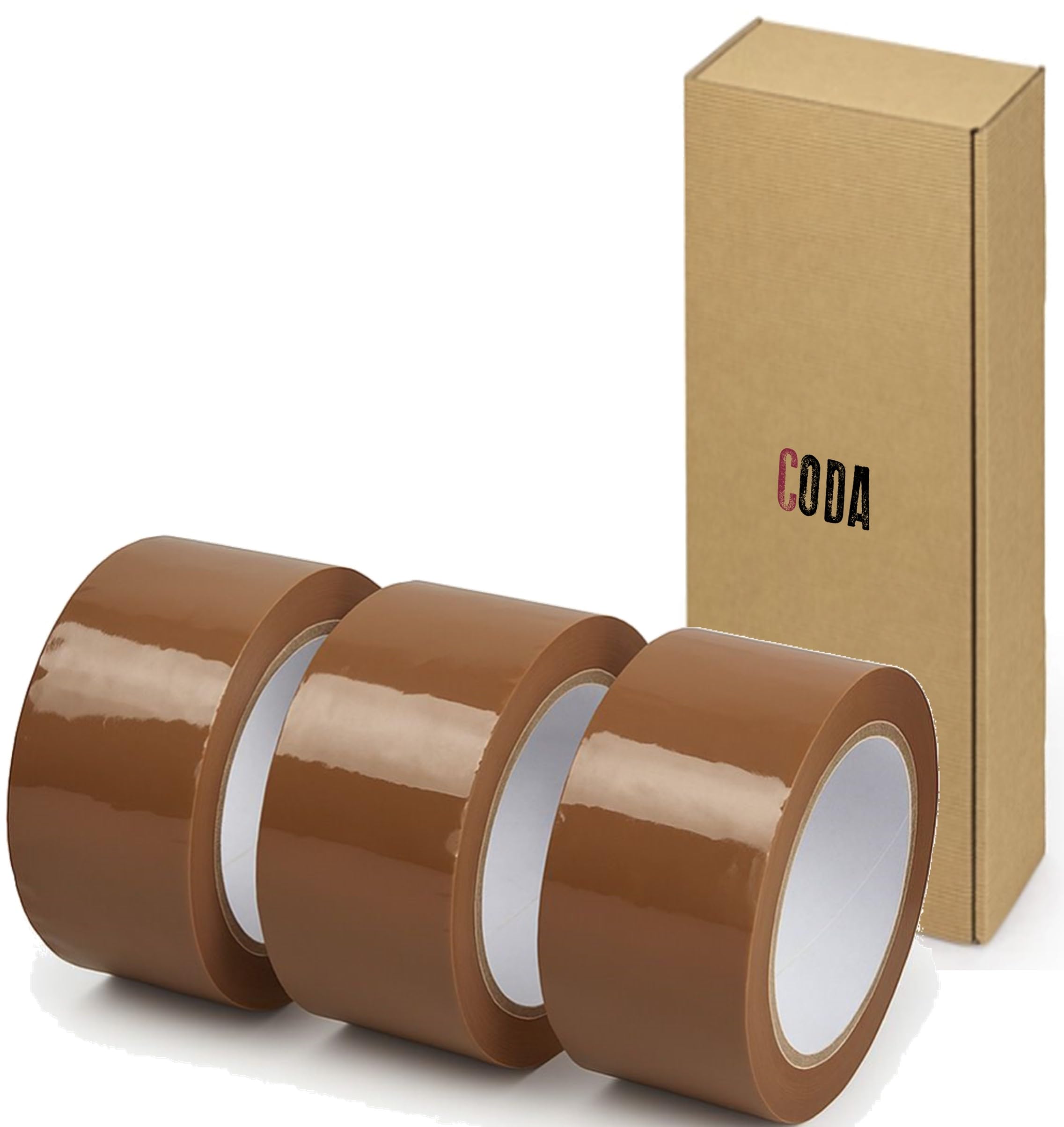 36 Cintas Adhesivas XL de 132 m - Envio 24 h - CODA - Precinto Universal para Embalar, Sellar y Empaquetar Resistente al Desgarro y a los Rayos UV - Rollo Precinto Doble Longitud Transparente (36)