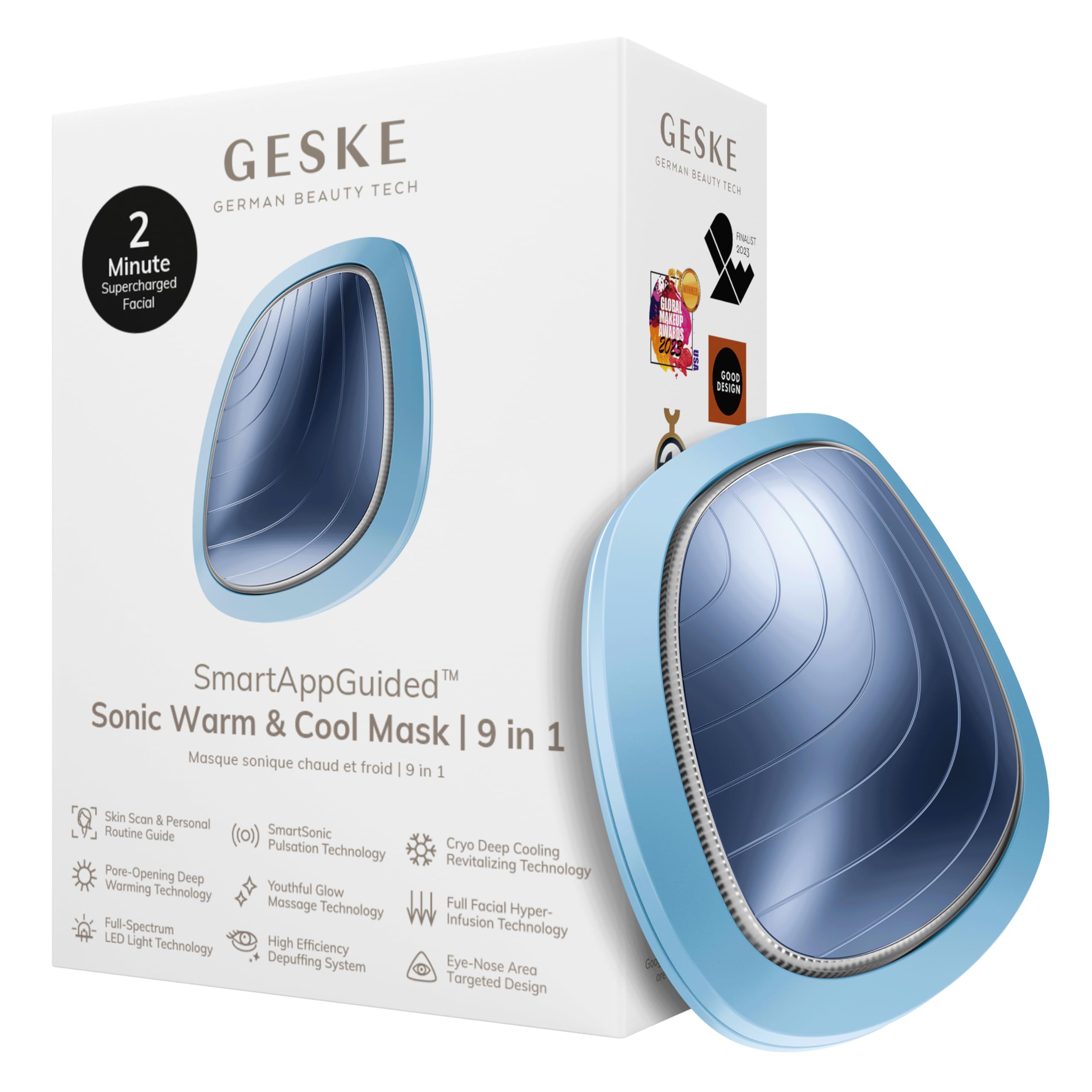 GESKE | SmartAppGuided™ Sonic Warm & Cool Mask | 9 en 1 | Máscara