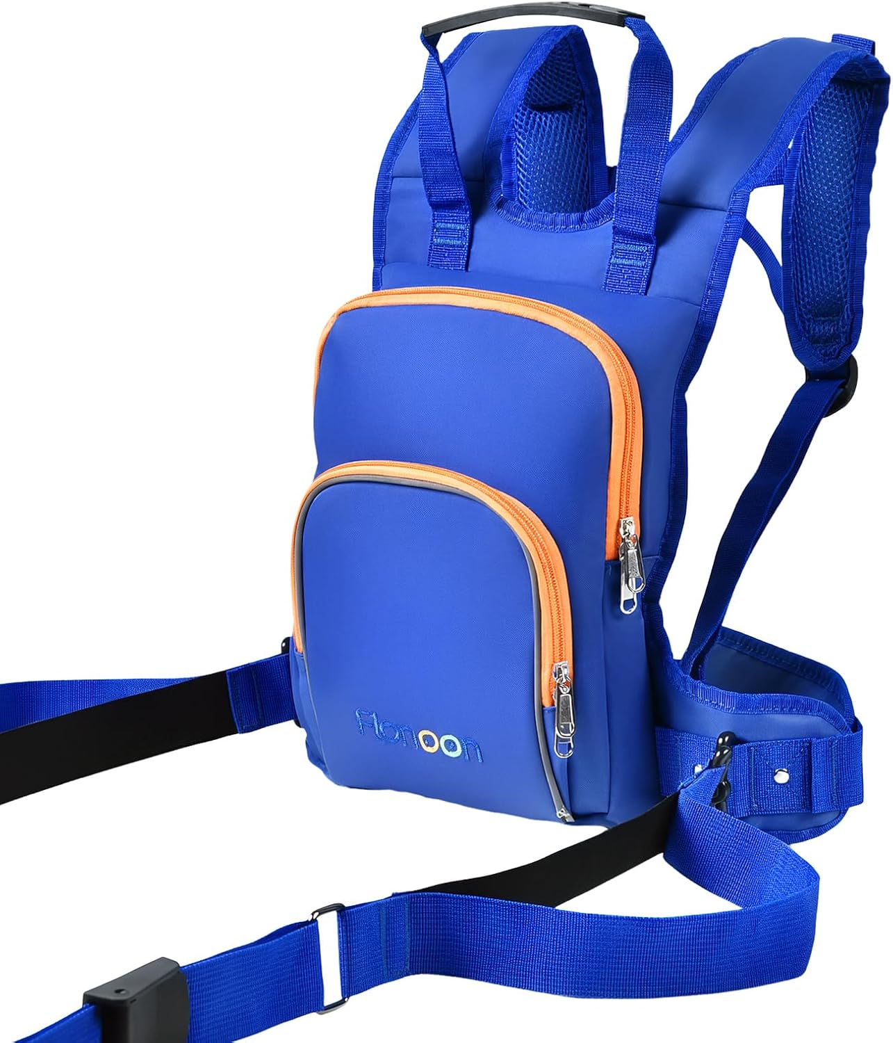 Ski & Snowboard Training Vest, with 106 inch Shock-Absorbing Leash | Adjustable Anti-Slip Ski Harness, Ski Tuning Equipment with 20L Large Capacity Backpack, Durable Nylon Safety Trainer, Blue