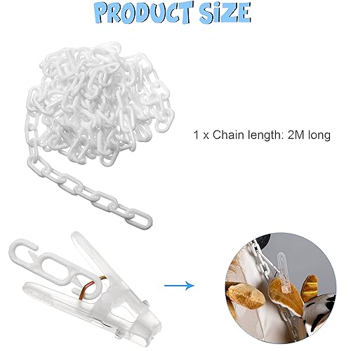 Miniatura 3 de 2 unidades de cadena de almacenamiento de animales de peluche colgante organizador de animales de peluche con 40 clips de plástico de 79 pulgadas,