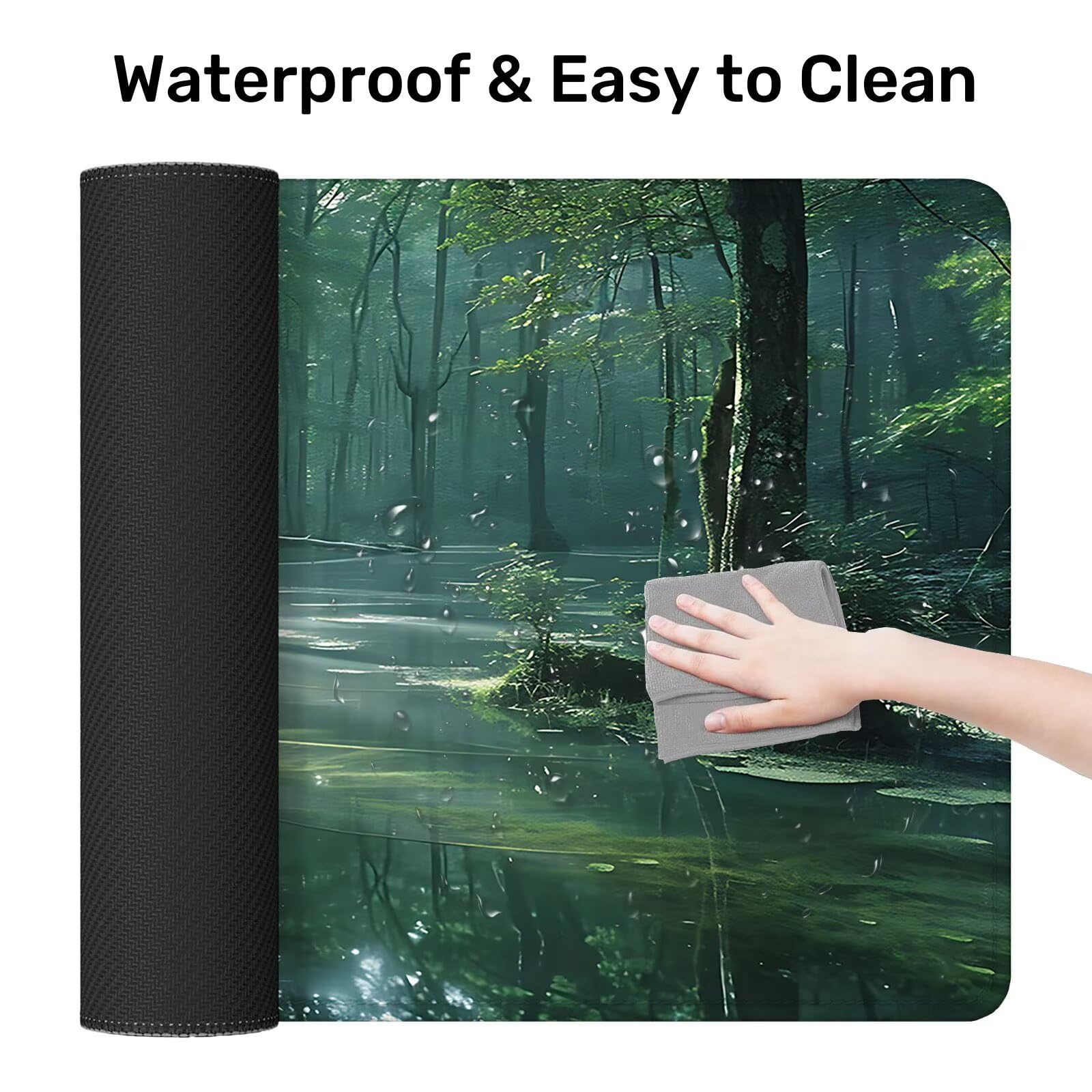 Podkładka pod mysz XXL 800 x 400 mm, naturalna podkładka pod mysz, podkładka pod mysz do gier z antypoślizgową gumową podstawą, mata na biurko z szytymi krawędziami, podkładka pod mysz do gier do