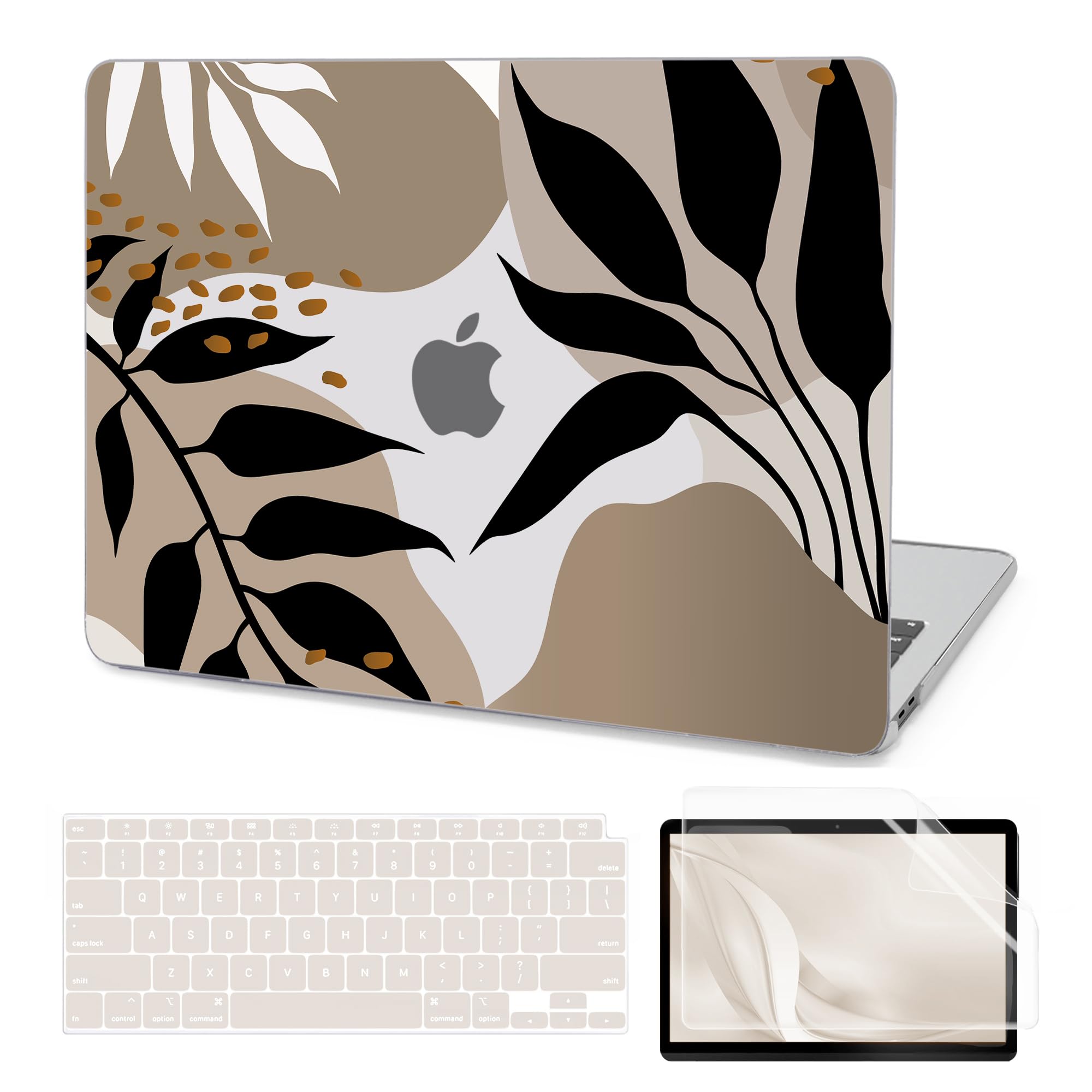 AKIT Compatible with MacBook Air 13 Inch Case M1 2022 2021 2020 2019 2018 A2337 A2179 A1932, Pattern Laptop Hard Shell Case+Screen Protector+Keyboard