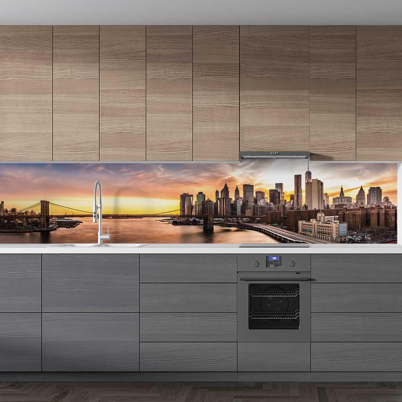 Mutfak Tezgah Arası Folyo Fayans Kaplama Folyosu Brooklyn Köprüsü 60x500 CM