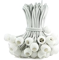 Vista 1 de Joneaz Cuerda elástica con bolas de 9 pulgadas, color blanco, resistente, 50 piezas, resistente a los rayos UV, cuerda de amarre de bola de 1 pulgada