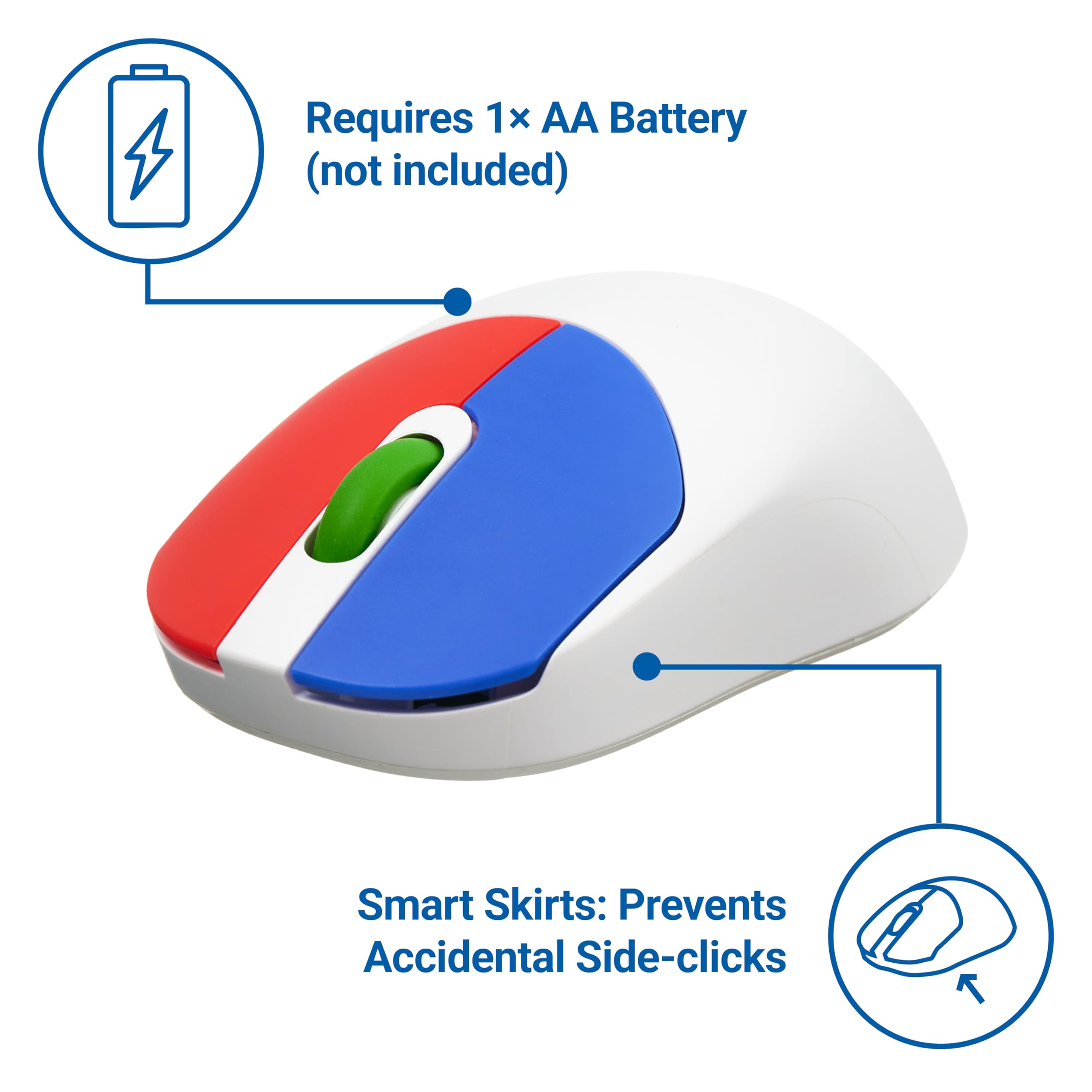 Clevy Mysz dla dzieci, kolorowa, ergonomiczna mysz Bluetooth do komputera i laptopa, do użytku w szkole i domu, bezprzewodowa, przyjazna dla dzieci, kompatybilna z Windows, macOS, Chromebook