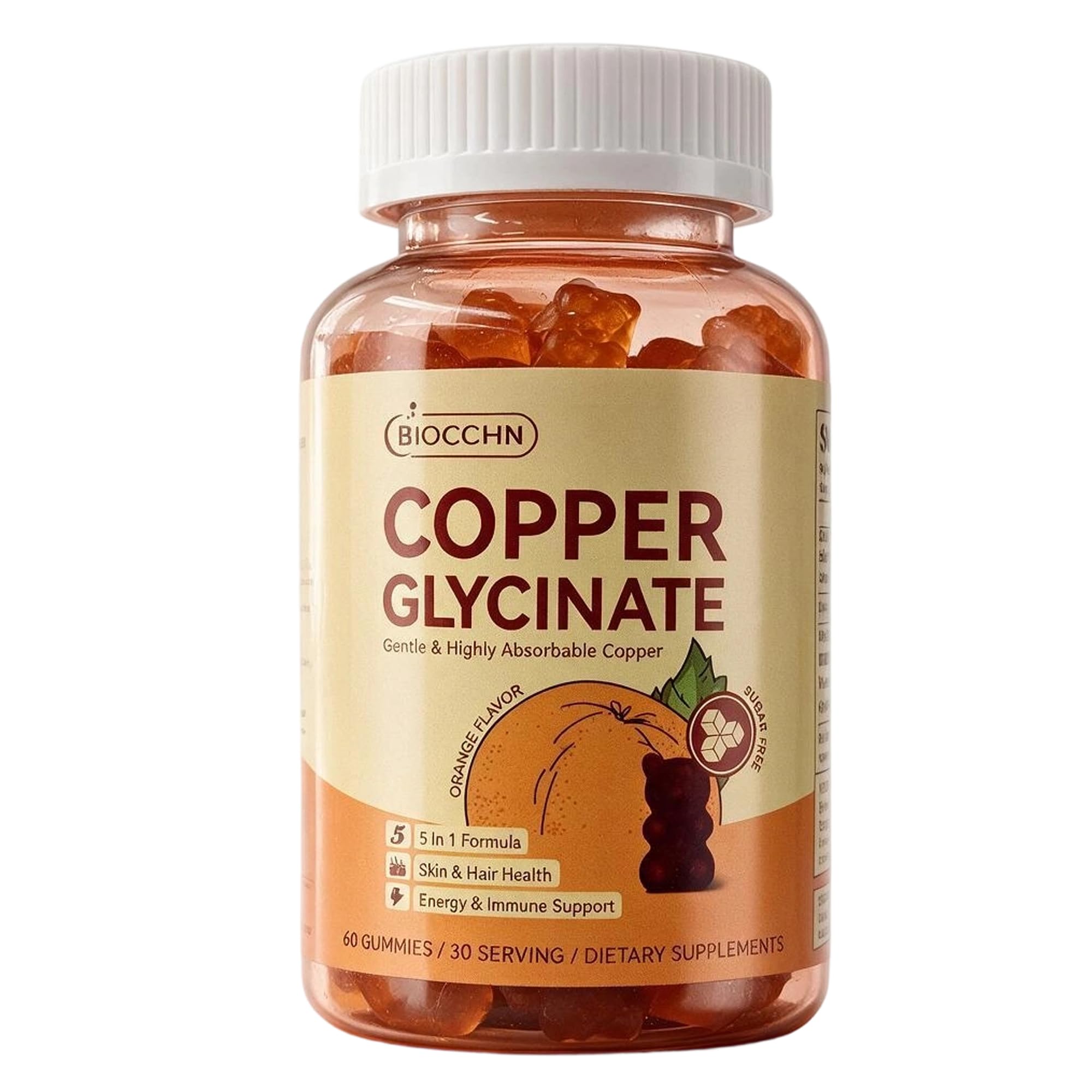 Copper Gummies, Skin & Hair Health, 2mg Chelated Copper Glycinate for Women