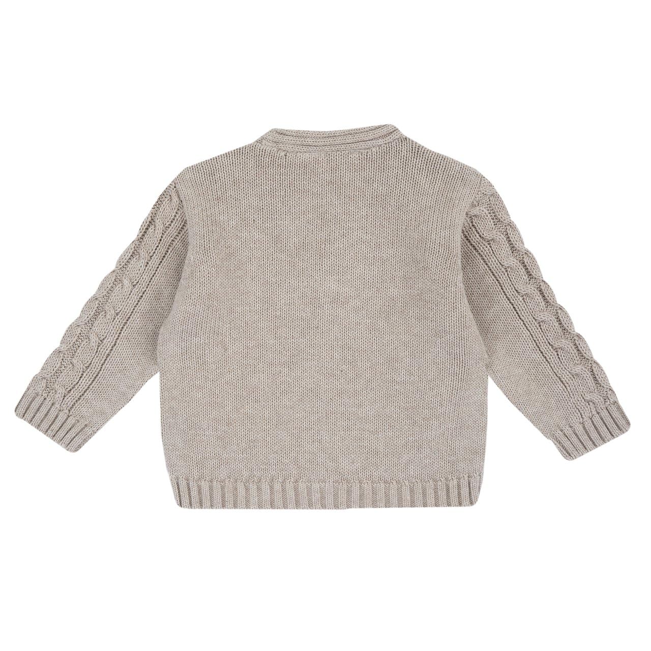 Chicco, Cardigan in maglia misto cotone e lana, Beige, 3 mesi