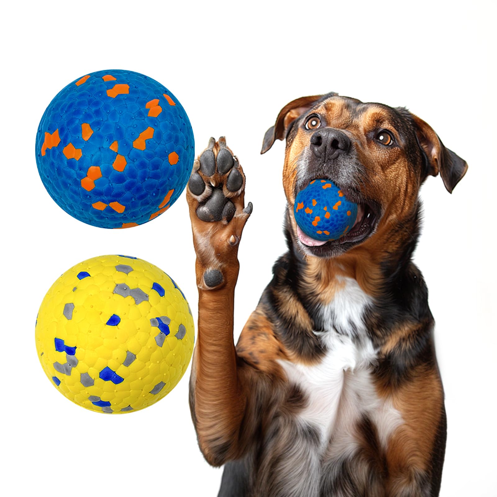 Dog Balls for Aggressive Chewers Floating Toy for Water Fetch Bouncy Indestructible Teething Chew and Tennis Balls for